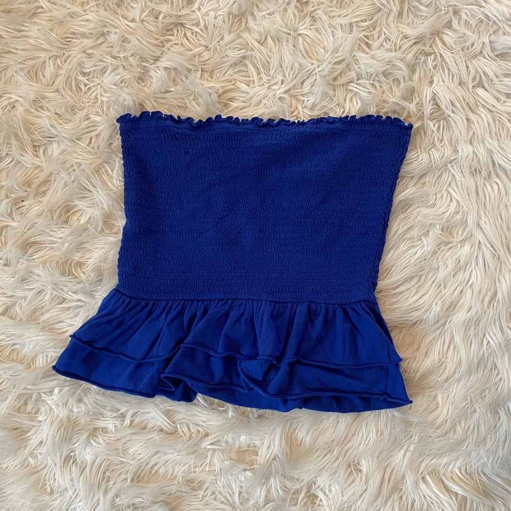 Blue bandeau top